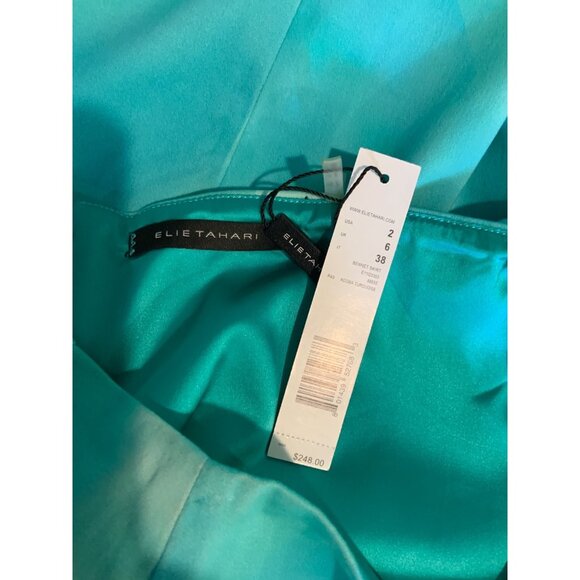 Elie Tahari Acoma Turquoise Bennet Pencil Skirt NWT $248,  Size 2 - Picture 7 of 7